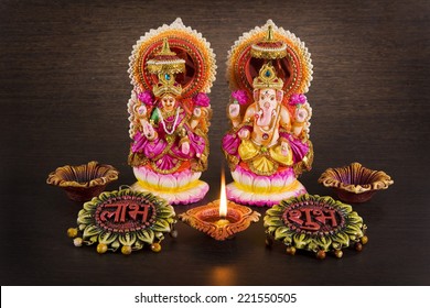 Hindu God Laxmi Ganesh At Diwali Festival