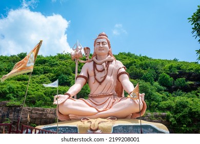 Hindu God Shiva Sculpture Sitting In Meditation. Yoga And Meditation Concept.