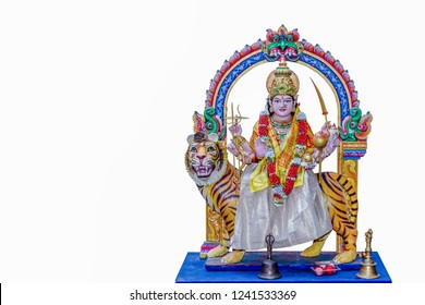 Hindu Goddess. Goddess Durga Sitting On The Tiger. Collection.