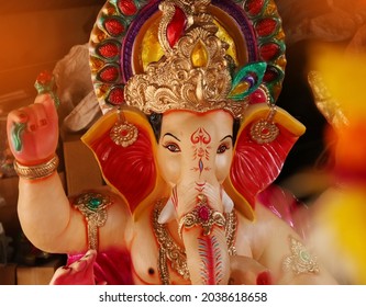 Hindu Lord Ganesha close up, Ganesh festival