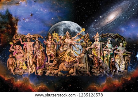 Hindu Mythological Goddess Durga amazing image for living room. print this image and hang on wall 