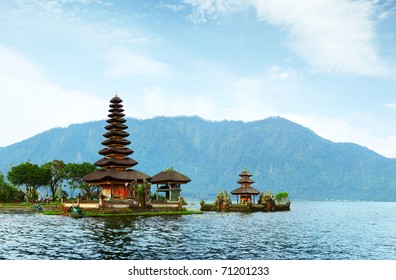 Hindu Temple Bratan On A Lake. Bali. Indonesia