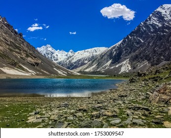 Hindukush Mountain Lake Above 10000 Ft Sea Level Nature Panorama Landscape Chitral Pakistan