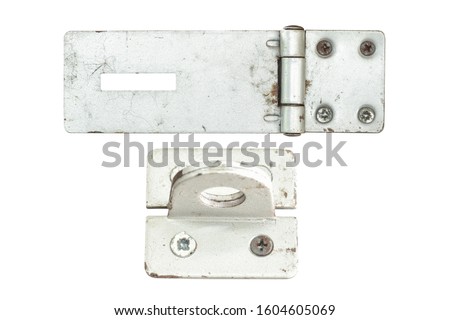 Hinge Safety Hasp isolated on white. This has clipping path.