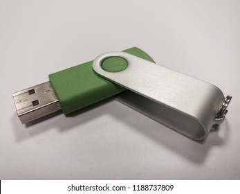 Hinged Green USB Stick