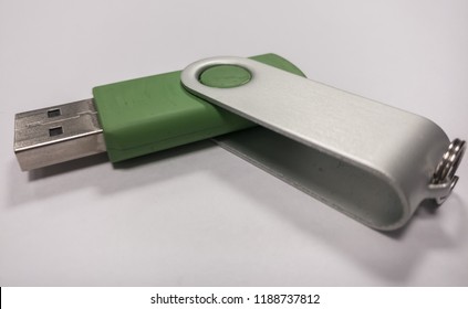 Hinged Green USB Stick