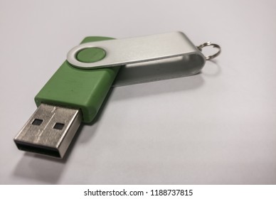 Hinged Green USB Stick