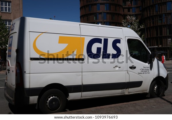 Hinnerup, Denmark - may 8,\
2018: GLS logistic car, Denmark. General Logistics Systems is a\
dutch british owned logistics company based in Amsterdam and\
founded in 1999