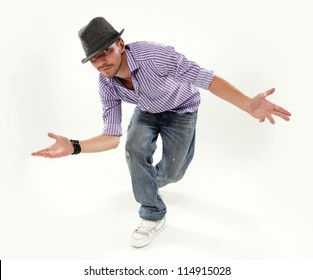 Hip Hop Dancer Isolated Over White Background