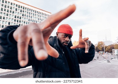 hip hop hypebeast portrait of an African American man