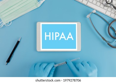 HIPAA Professional doctor use computer and medical equipment all around, HIPAA privacy rule HIPAA Compliance