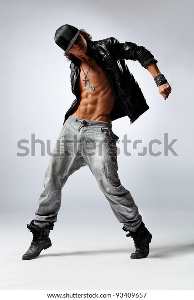 Hiphop Dancer Posing On Studio Background Stock Photo Edit Now