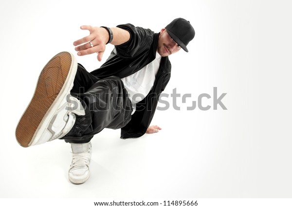 Hiphop Style Dancer Posing On Isolated Stock Photo Edit Now