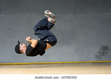 Hip-hop style dancer showing his dancing element