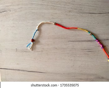 Hippie Hair Wrap On The Wooden Surface