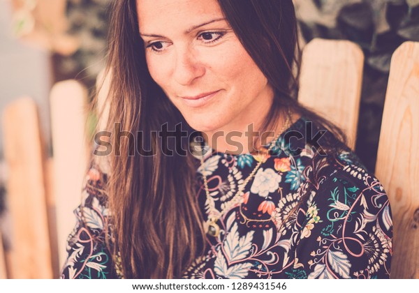 Hippy Style Dress Hair Lady Like Stock Photo Edit Now 1289431546