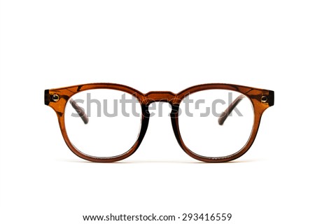 Hipster Brown Glasses Isolated Eyewear Stock Photo (Edit Now) 293416559