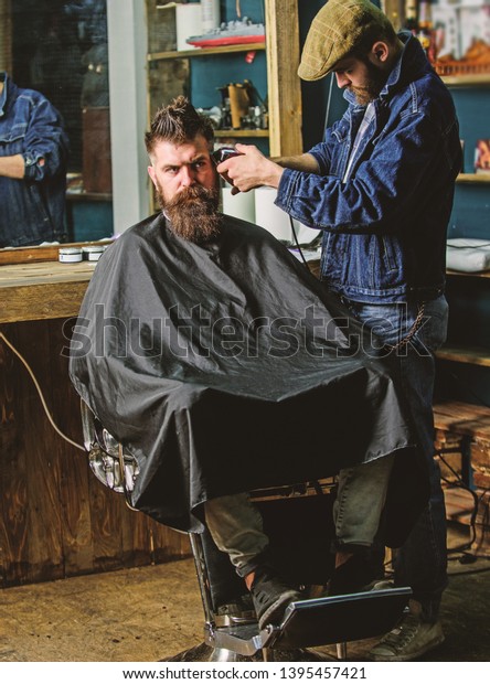 Hipster Client Getting Haircut Barber Clipper Stock Photo Edit