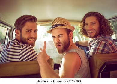 Hipster Friends On Road Trip On A Summers Day