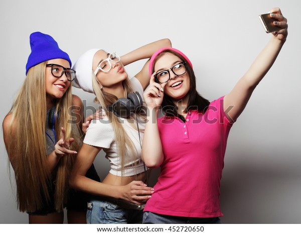 hair selfie collage stock photo