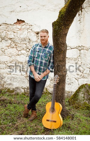 Image, Stock Photo red haired man