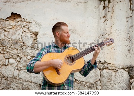 Similar – Image, Stock Photo red haired man