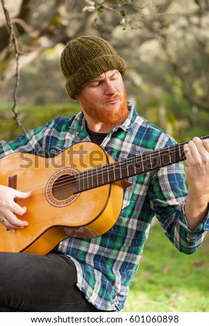 Similar – Image, Stock Photo red haired man