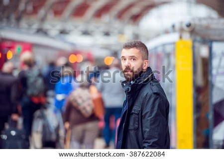 Similar – Image, Stock Photo Train journey Lifestyle