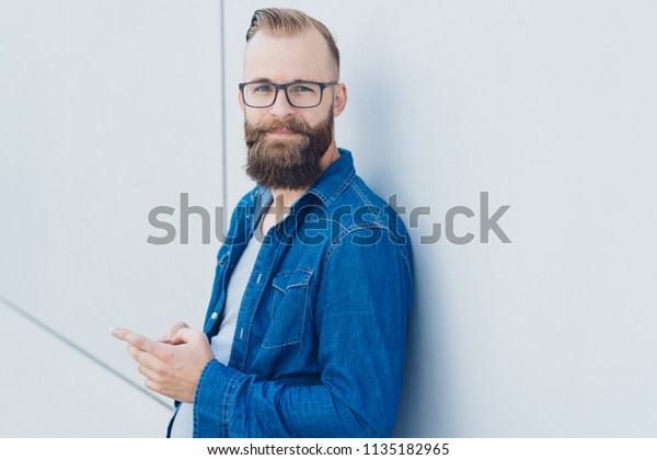 Hipster Young Man Short Haircut Beard Stock Photo Edit Now