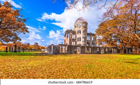 Hiroshima, Japan At The Atomic Bomb Dome In Autumn.