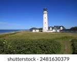 Hirtshals Fyr, lighthouse in Jutland on a summer day.