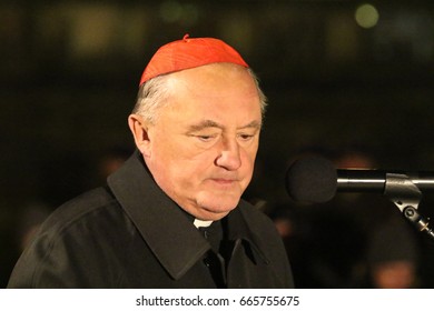 His Eminence The Cardinal Kazimierz Nycz In Warsaw Archcathedral During  The Ceremony Of Unveiling The Monument To Heroes Of Three Nations, J. Antall And H. Slawik In Warsaw, 2016/11/08