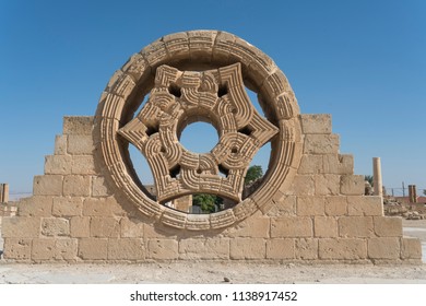 Hisham's Palace Stone Decoration in city of Jericho in Old city in Palestine, Israel