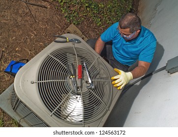 Hispanic Air Conditioning Technician