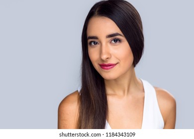 Hispanic American Brunette Female Radiant Glowing Stock Photo ...