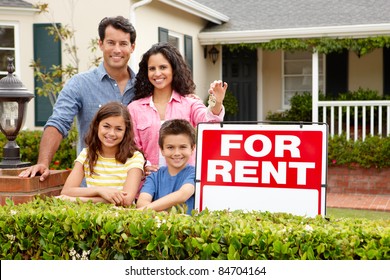 Hispanic Family Outside Home For Rent