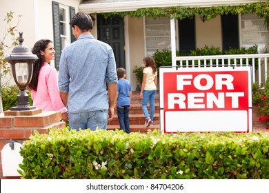 Hispanic Family Outside Home For Rent