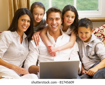 Hispanic Family Shopping Online