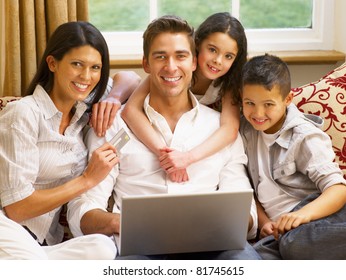 Hispanic Family Shopping Online