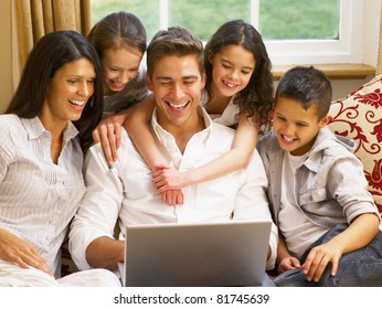 Hispanic Family Shopping Online