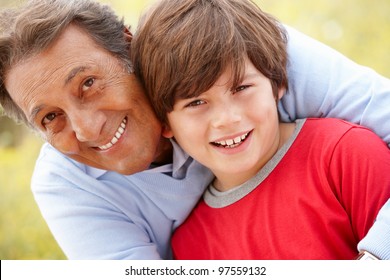 Hispanic Grandfather And Grandson