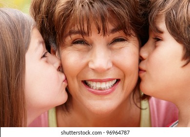 Hispanic Grandmother And Grandchildren