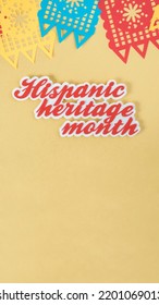 Hispanic Heritage Month Background With Mexican Paper Flags