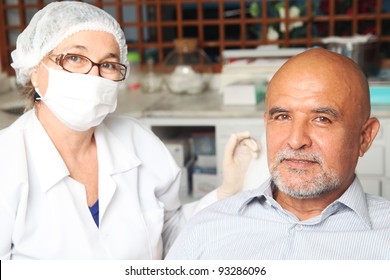 Hispanic Man At The Dentist