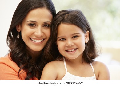 Hispanic mother and daughter