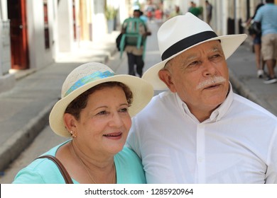 Hispanic Senior Couple With Copy Space