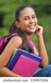 Hispanic Teen Female Student Smiling