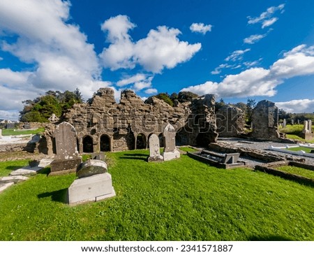 The historic Abbey Graveyard in Donegal town, which was build by Hugh O Donnell in 1474, in County Donegal - Ireland