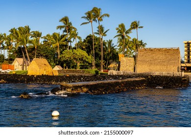 The Historic Ahu' Ena Heiau, Kamakahonu National Historic Landmark, Kailua- Kona, Hawaii, Hawaii, USA