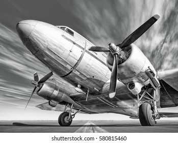 historic airplane on a runway